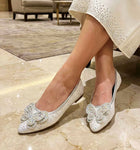 Stardust Flutter Ballerina — Silver Glitter Crystal Butterfly Flats | Solemates by Palak