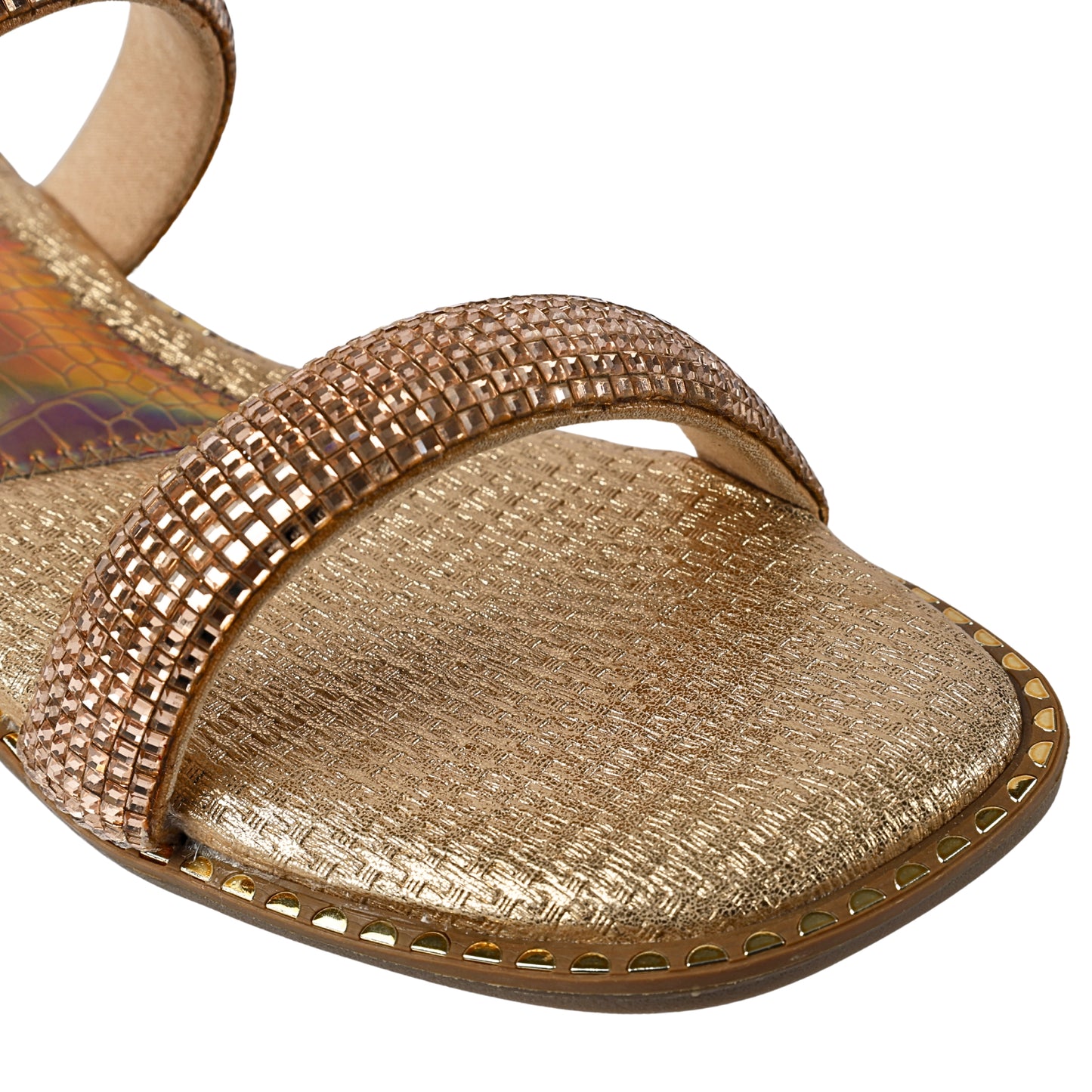 Crystalline Rosegold Flats