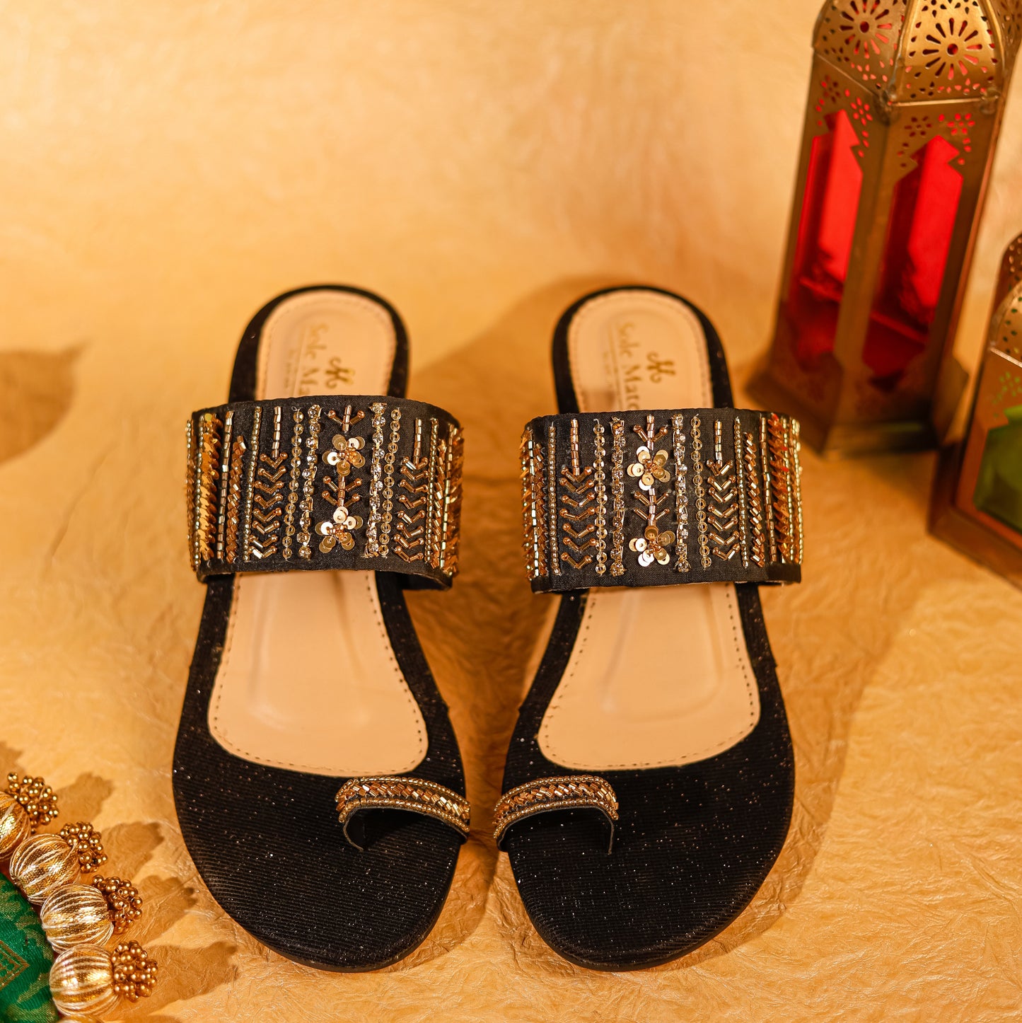 Mirza Black Kohlapuri Heels