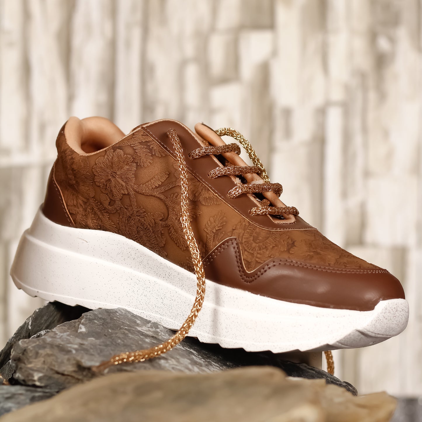 Tan Blossom Sneakers