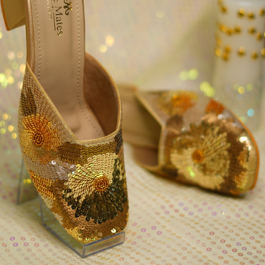 Gold Sunshine Hand crafted Heels