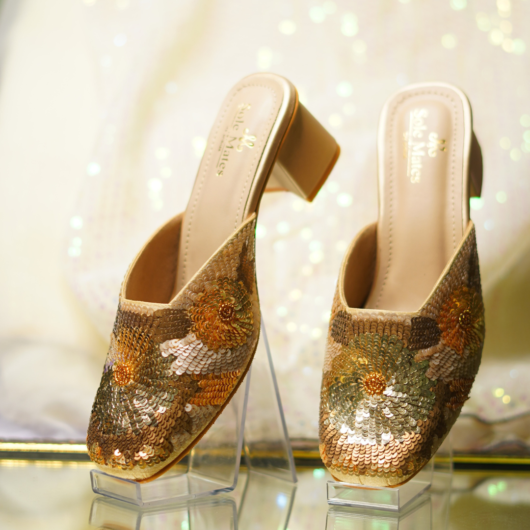 Gold Sunshine Hand crafted Heels